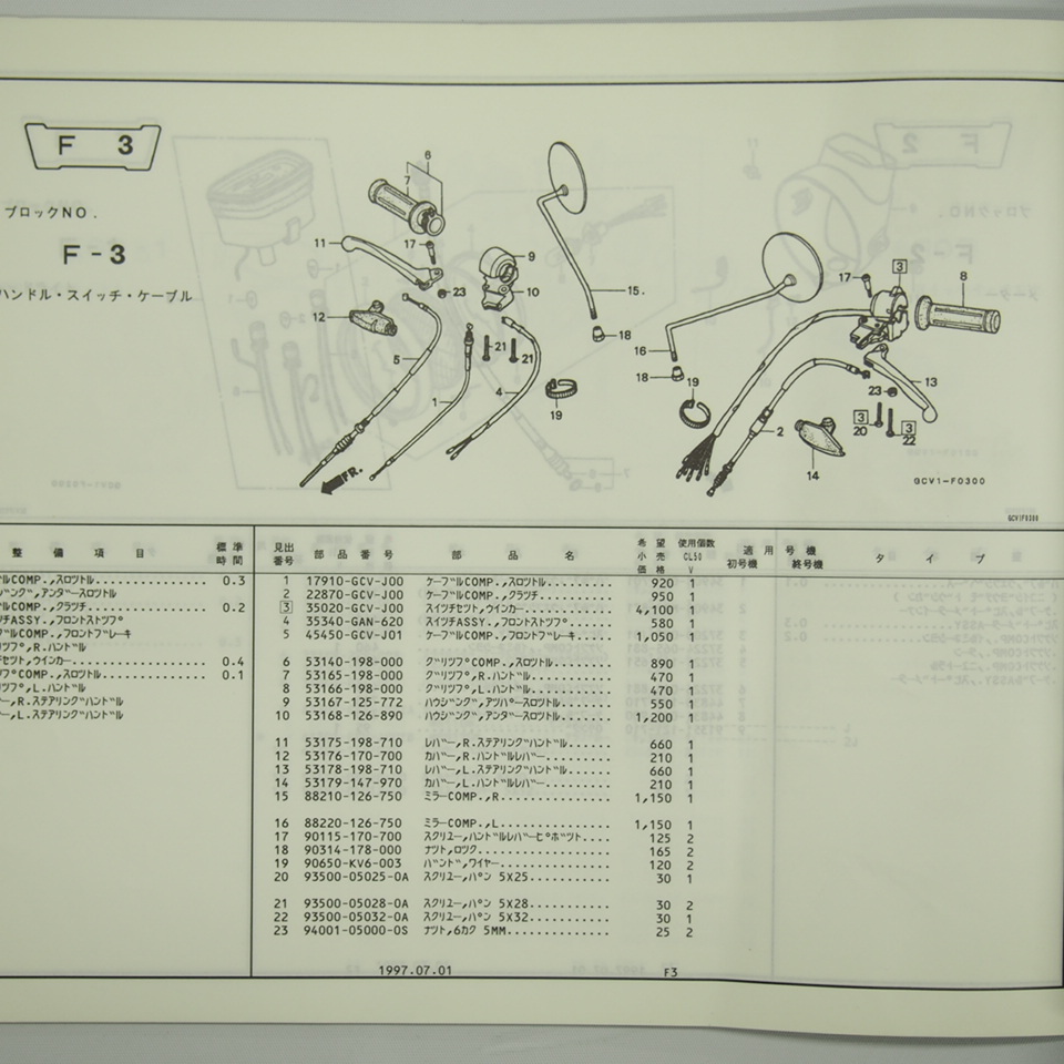 2版ベンリィBENLY CL50パーツリストCD50-400平成9年7月発行CL50V-J/CL50V-2J_画像3