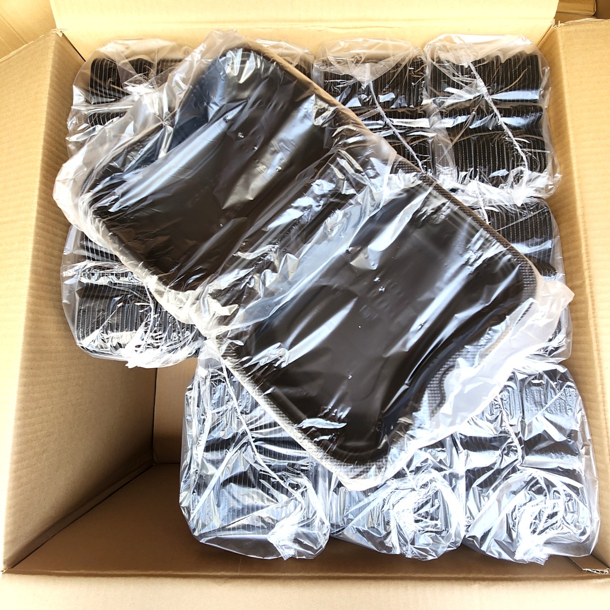 大量 300枚 バイオデリカ シェルBOX 40 黒 RHDT101 リスパック 使い捨て容器 食品容器 弁当容器 業務用 店舗用 160s24-1082-3の画像1