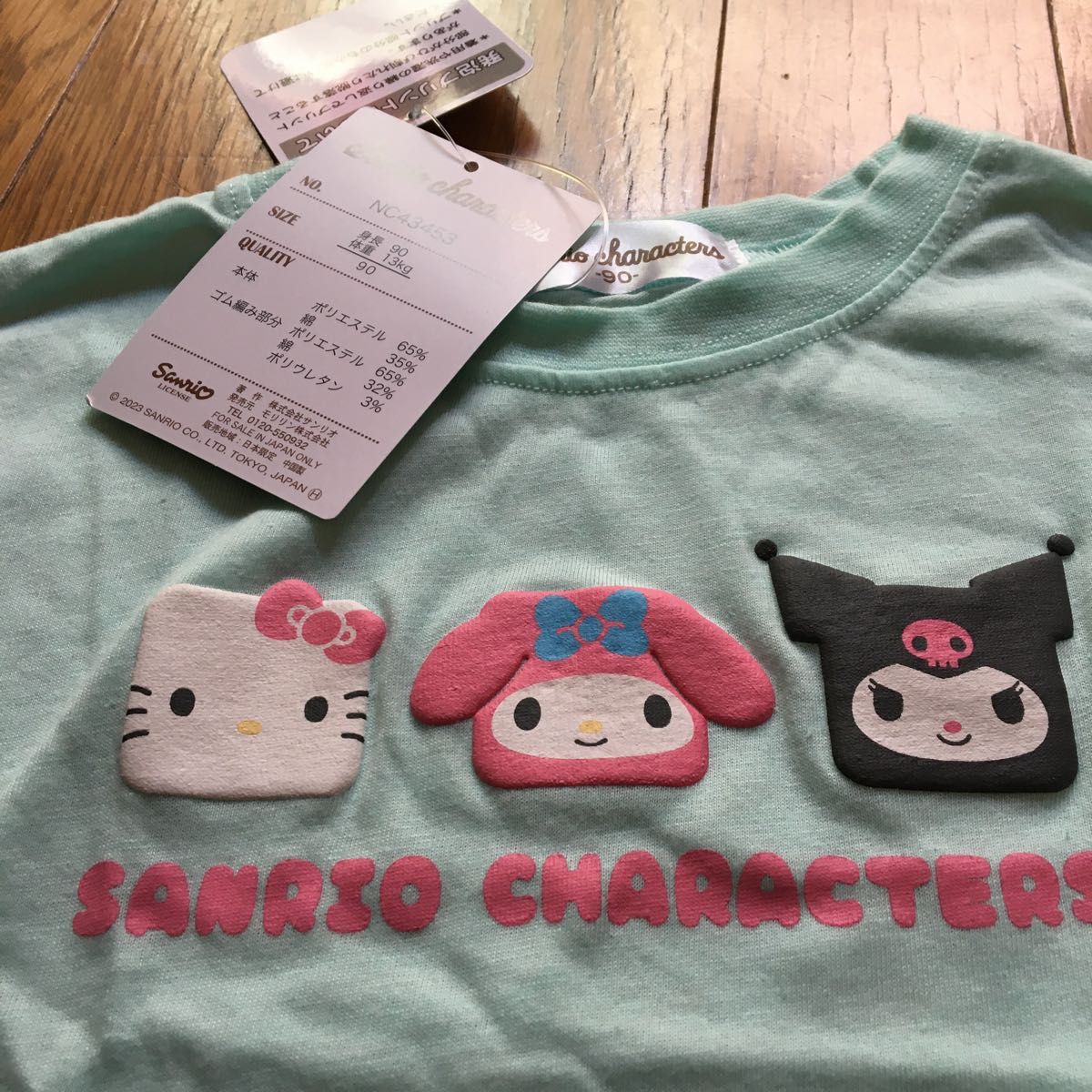 新品 sanrio 半袖Tシャツ　キティ　マイメロ　クロミ　トップス　女の子 90