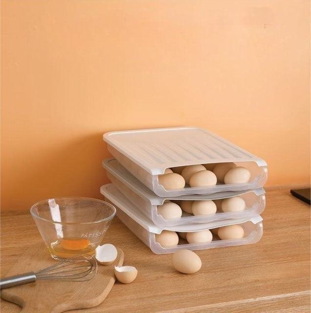 卵ケース 卵収納ボックス 冷蔵庫用 蓋付き 持ち運び 玉子ケース 区分保管 取り出し便利 食品保存容器 2点セット グレー_画像6
