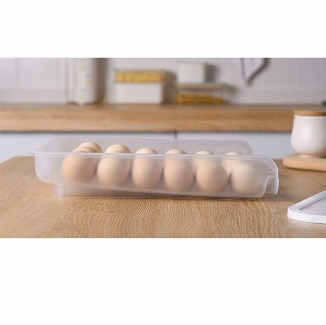 卵ケース 卵収納ボックス 冷蔵庫用 蓋付き 持ち運び 玉子ケース 区分保管 取り出し便利 食品保存容器 2点セット グレー_画像2