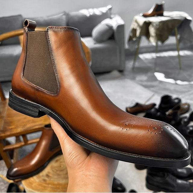 チェルシーブーツ　サイドゴアブーツ ブーツ メンズシューズ　牛革　ビジネスシューズ　イギリス風　革靴 本革　紳士靴　コーヒー　25cm_画像6
