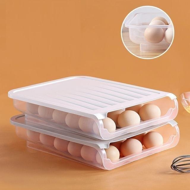 卵ケース 卵収納ボックス 冷蔵庫用 蓋付き 持ち運び 玉子ケース 区分保管 取り出し便利 食品保存容器 2点セット グレー_画像5