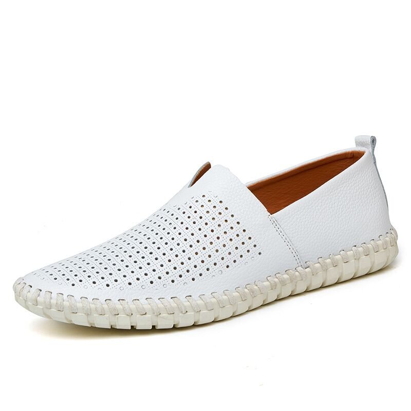 XX-fzld-995... carving 50 white Loafer men's driving shoes handmade original leather slip-on shoes men's shoes light weight ventilation gentleman shoes 38-50 selection 