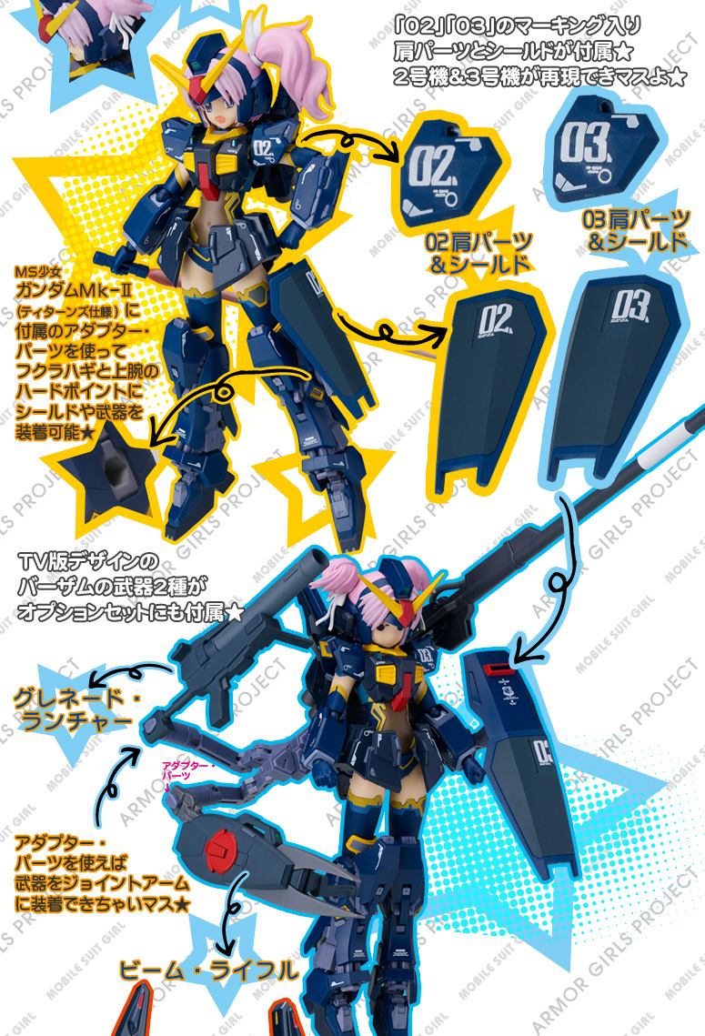 アーマーガールズプロジェクト MS少女 ガンダムMｋⅡ（ティターンズ仕様） 魂ウェブ限定オプションセット付　AGP_画像8