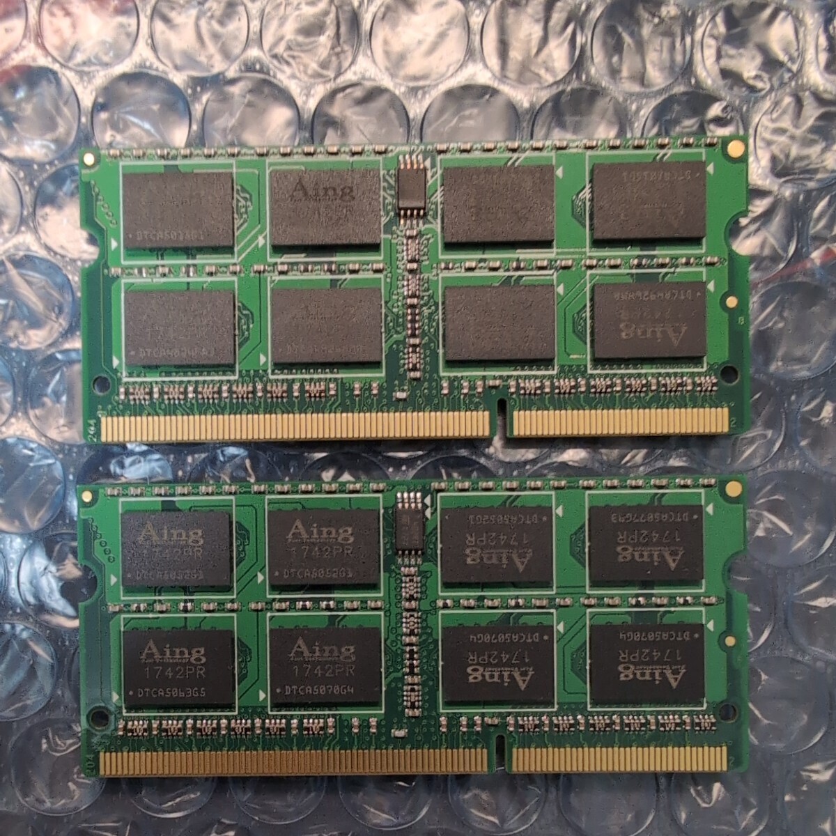 【新品/2枚】ADTEC 8GB DDR3L-1600 PC3L-12800 1.35V/1.5V so-dimm ノートパソコン向けメモリ 低電圧版　バルク品　合計16GB_画像2