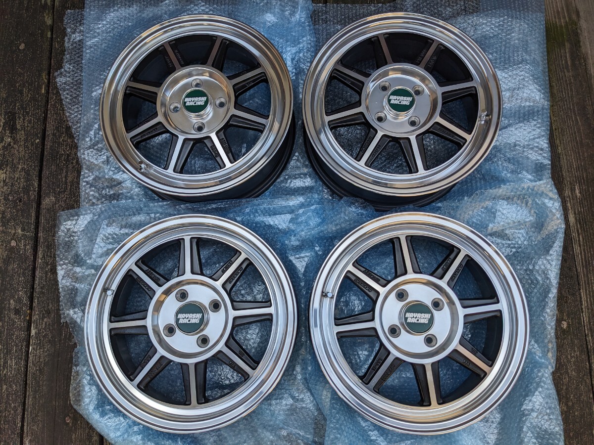 ハヤシレーシングＳＴＦ★５．５J＋４５/ＰＣＤ１００/４Ｈ★中古品/ホイール４本セットの画像1