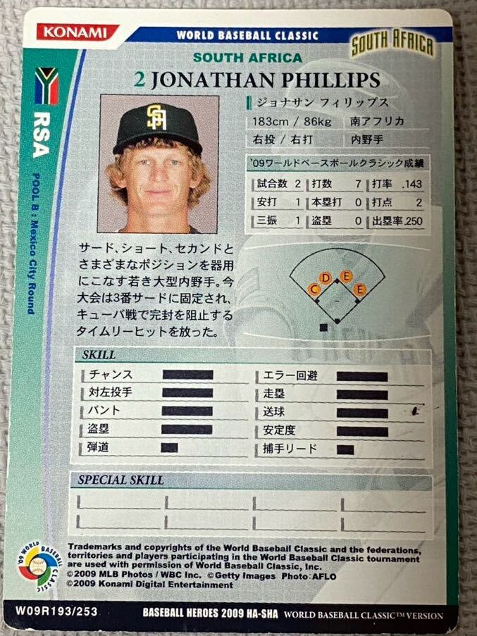 コナミ ベースボールヒーローズ BBH 2009 WBC カード・中古4枚◆オーバーモレノ/マックス ラミレス/ジョナサン フィリップス/カオ ジカン_画像8