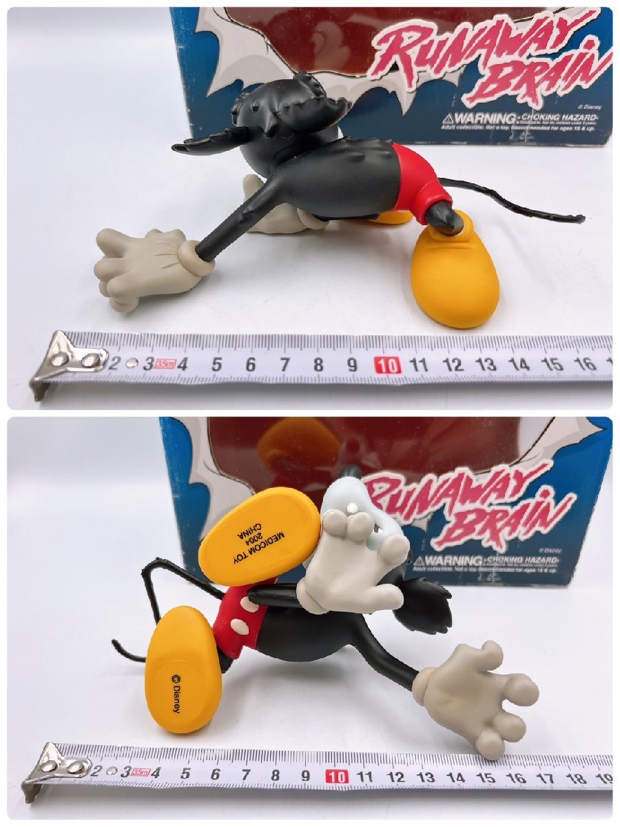 メディコムトイ VCD ミッキーマウス RUNAWAY BRAIN ミッキーのアルバイトは危機一髪 狂乱ミッキー カラー ver. 希少品【AM015】の画像3