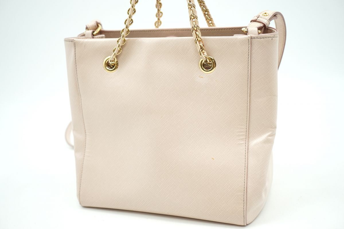 1 jpy ~ Ferragamo 2wayvala chain shoulder handbag tote bag Logo leather pink Salvatore Ferragamo 8467h