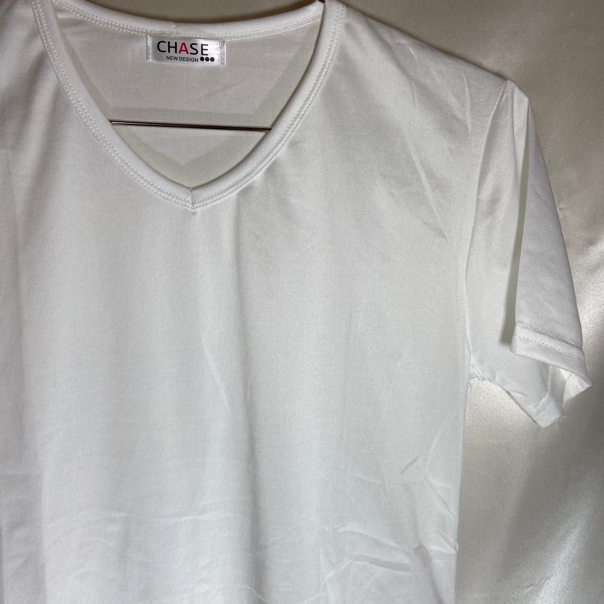 Vネック シャツ 白 半袖 きれいめ シンプル カットソー レディース Tシャツ インナー