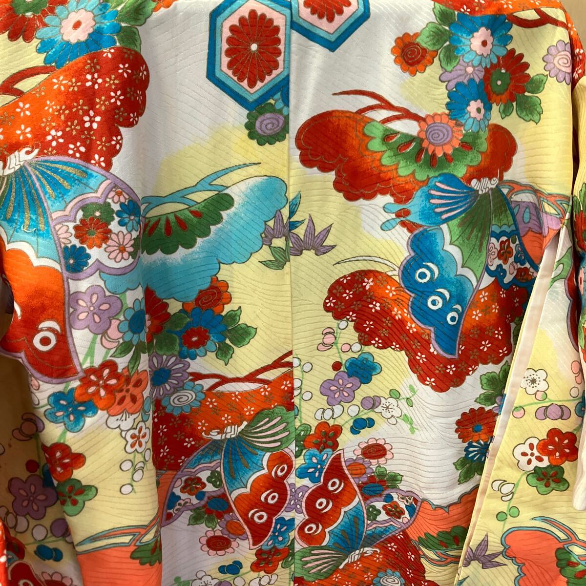  один правый ..No.983 девочка кимоно для девочки ребенок кимоно 4 .. три . "Семь, пять, три" аксессуары для кимоно конструкция obi длинное нижнее кимоно много продажа комплектом большой ликвидация праздник . надеты 