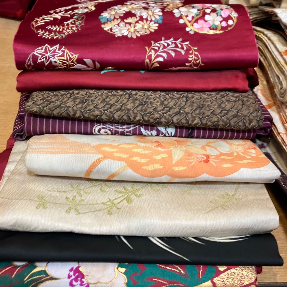  один правый ..No988 античный кимоно obi вышивка выходной костюм перо тканый .. много продажа комплектом большой ликвидация 