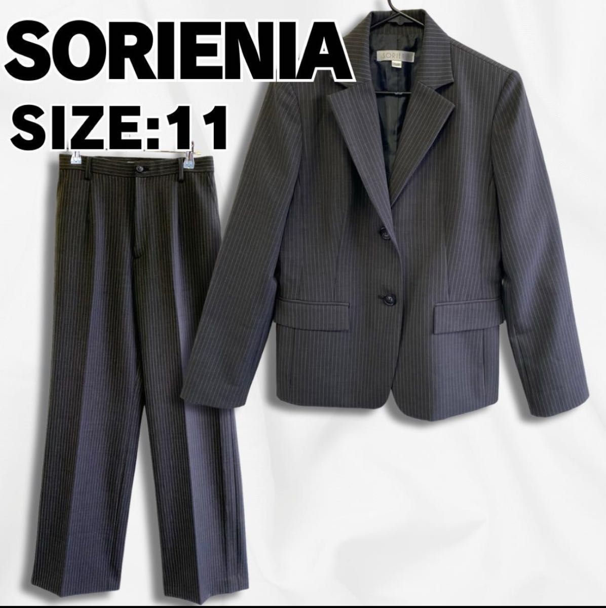 SORIENIA スーツ 上下セット ジャケット パンツ ストライプ セットアップ 