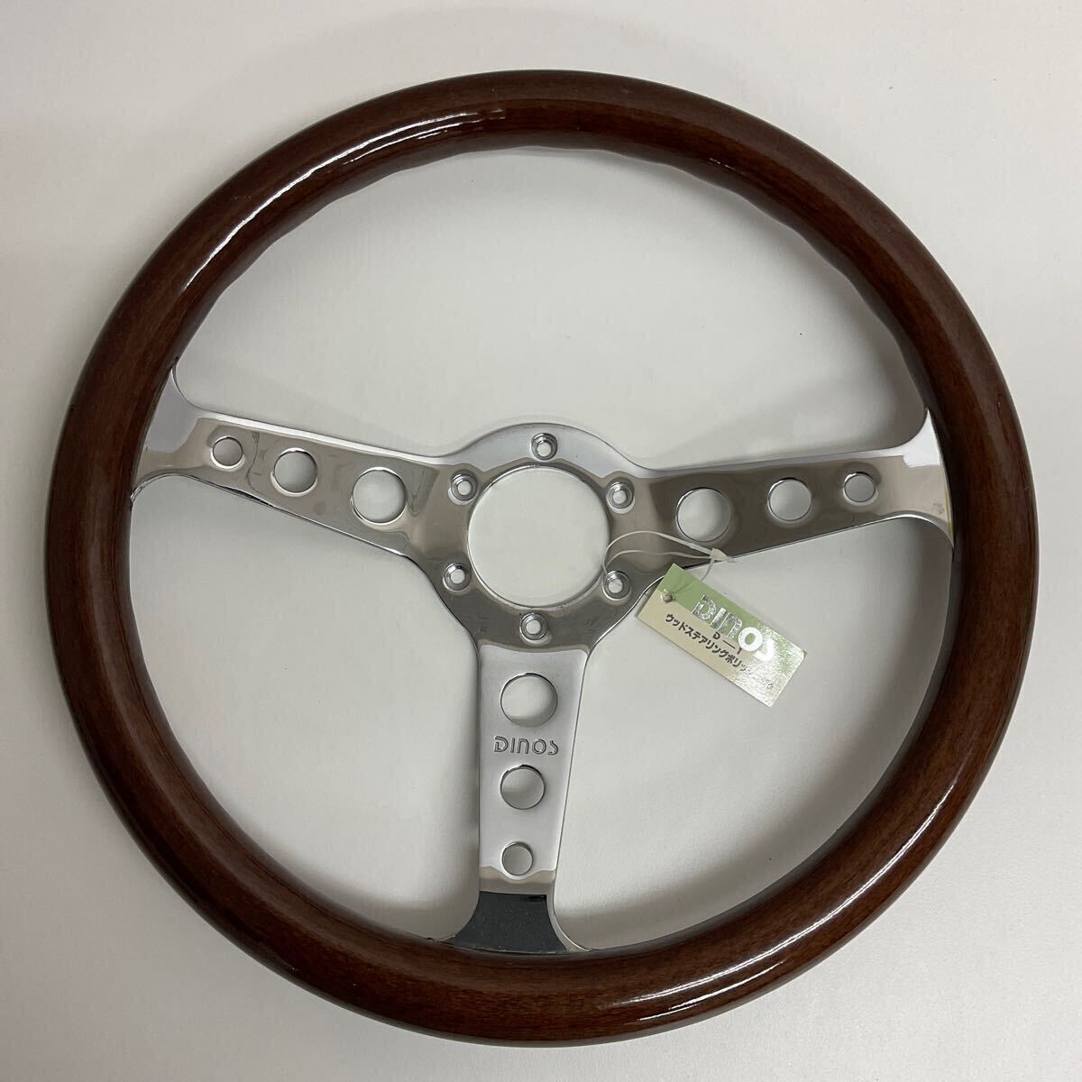 .YY70-100Y DINOStinos wooden steering wheel polish 35 D-1 steering wheel diameter approximately 35cm box equipped old car 
