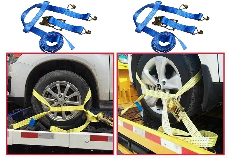  lashing belt loading car correspondence 5m 4 pcs set tire fixation .. pulling car both fixation new goods tire .. correspondence tie-down load tightening belt wrecker 