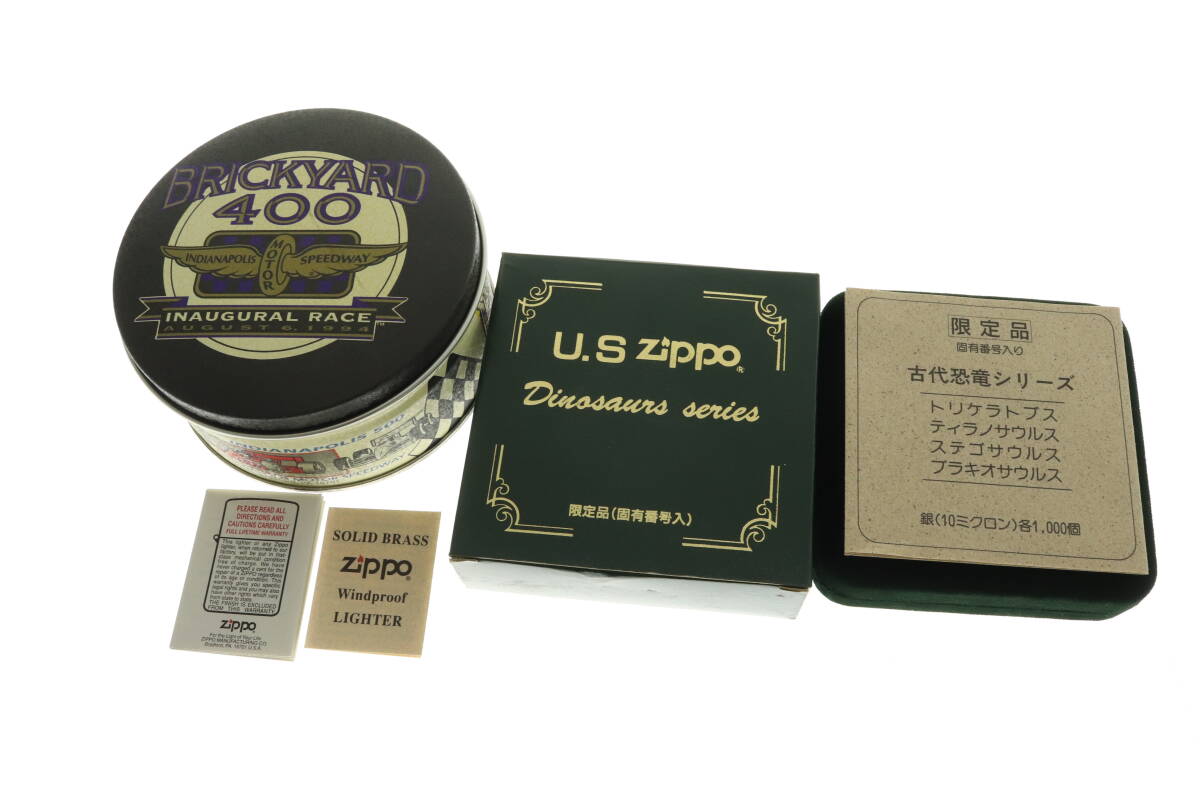 VMPD6-44-96 Zippo ジッポ ライター BRICKYARD 400 限定品 古代恐竜シリーズ トリケラトプス 2点セット 未使用含む 着火未確認 ジャンクの画像8