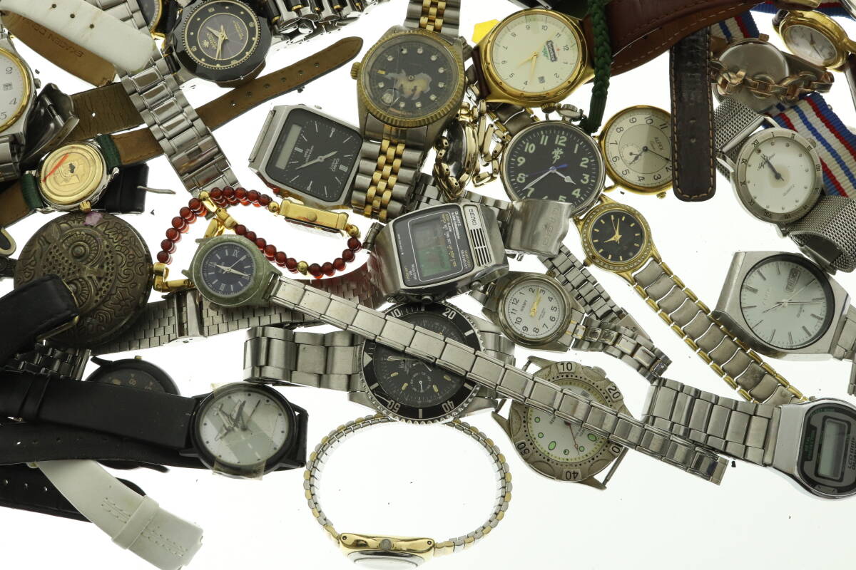 VMPD6-44-76 Seiko Alba Casio Tecnos etc. wristwatch pocket watch large amount set approximately 7.7kg men's lady's operation not yet verification Junk 
