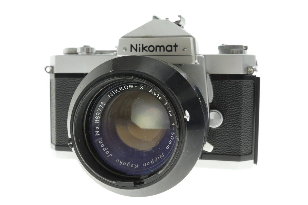 VMPD6-41-27 Nikon ニコン フィルムカメラ Nikomat レンズ NIKKOR-S 1:1.4 50mm HANSA 三脚 3点セット 動作未確認 ジャンク_画像2