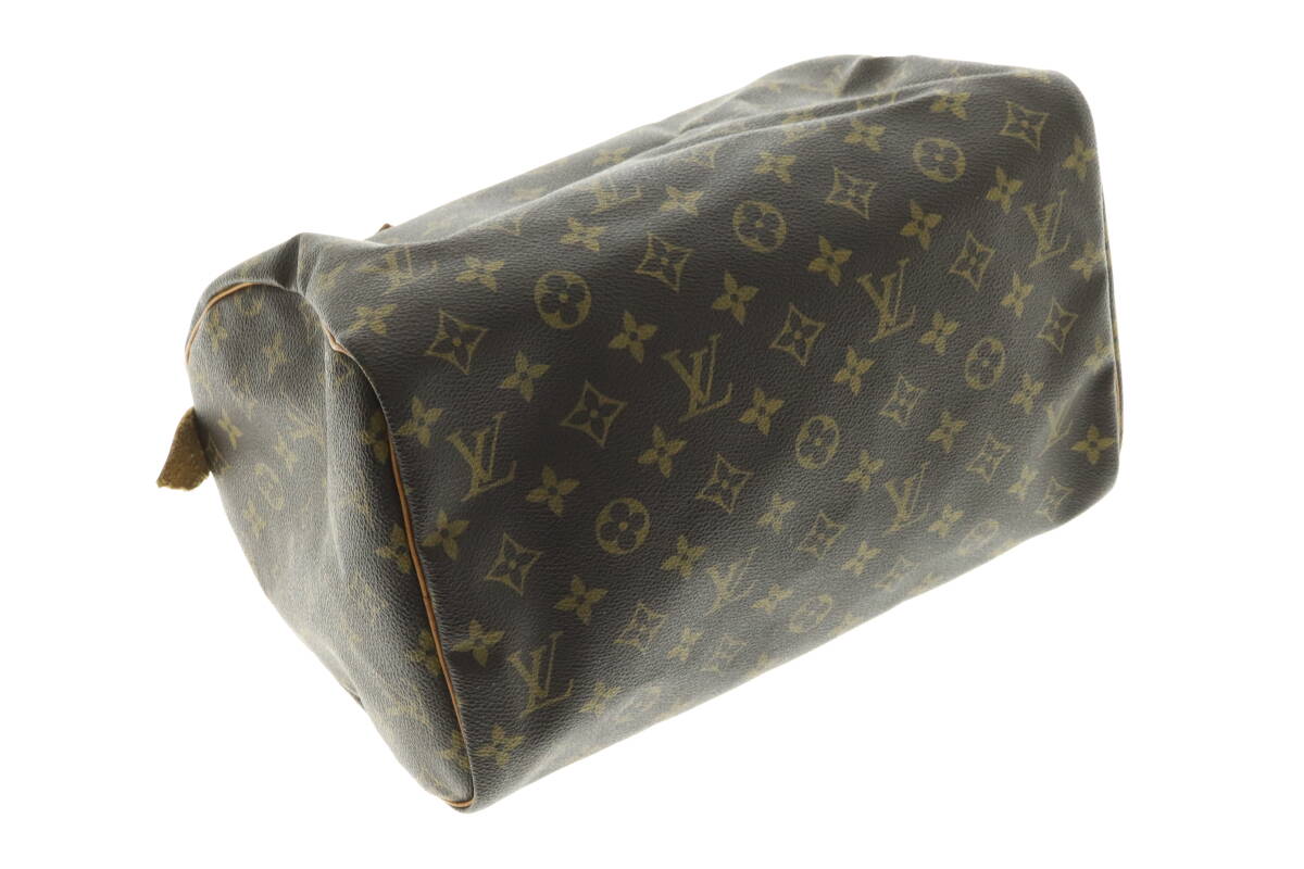 NPSJ6-5-37 ☆ LOUIS VUITTON ルイヴィトン ハンドバッグ スピーディ 30 モノグラム レディース ブラウン 茶 カデナ付き 中古_画像3