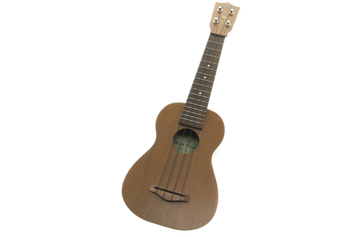 NJZB6-5-6 Kelii Ukulele ケリー ウクレレ ハワイ ハンドクラフト 弦楽器 楽器 ブラウン 茶 全長約54cm ハードケース付き 中古_画像2