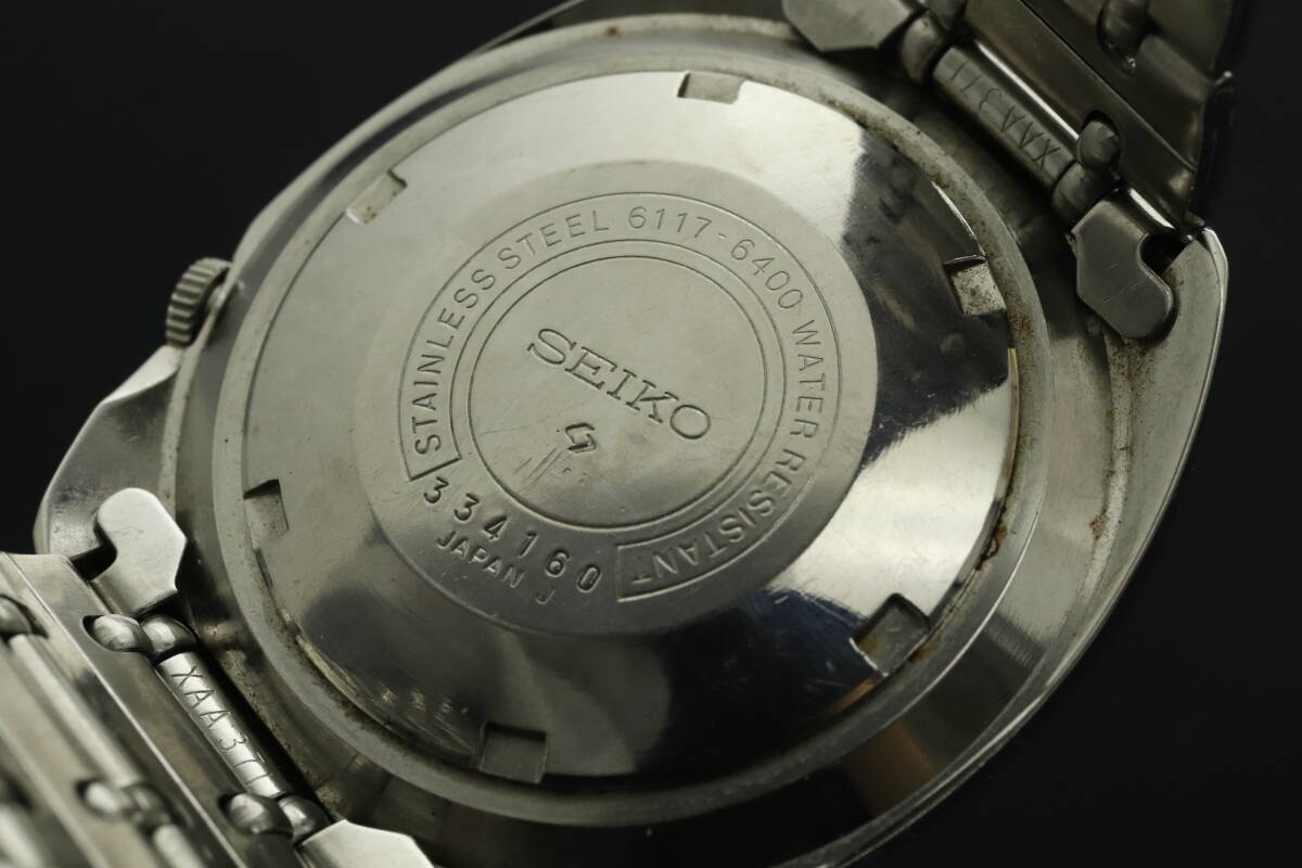 LVSP6-5-29 7T054-11 SEIKO セイコー 腕時計 6117-6400 ワールドタイム デイト 自動巻き 約93g メンズ シルバー 動作品 中古_画像7