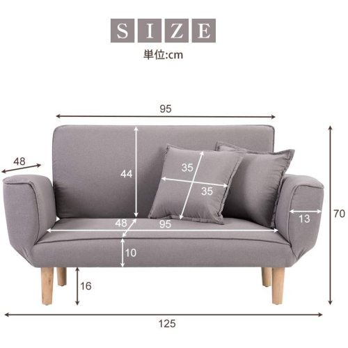 ソファ ソファ ソファ- クッション付 軽量 コンパクト 2人掛け 一人暮らし ベッド ソファ _画像2