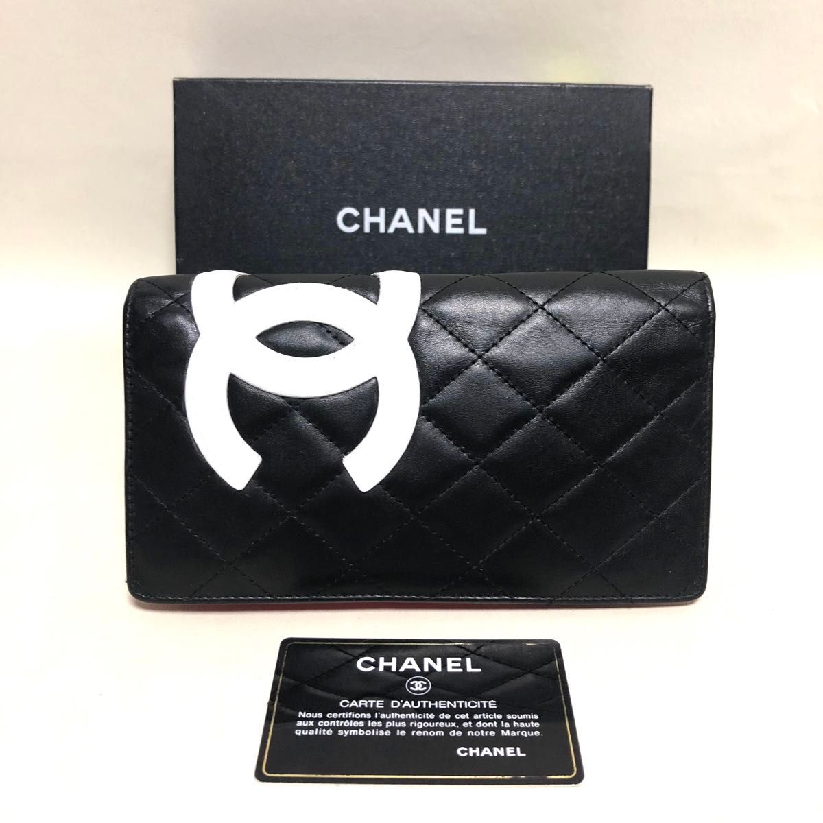 CHANEL シャネル マトラッセ カンボンライン 長財布 ブラック CHANEL シャネル マトラッセ カンボンライン 長財布 ブラック