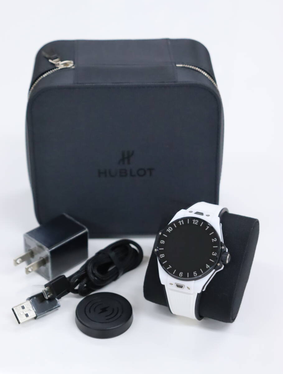 HUBLOT/ウブロ スマートウォッチ Big Bang e/ビッグバンe HB440 1 セラミック 腕時計/充電式 ホワイト×ブラック 収納ケース付き J1344+_画像7