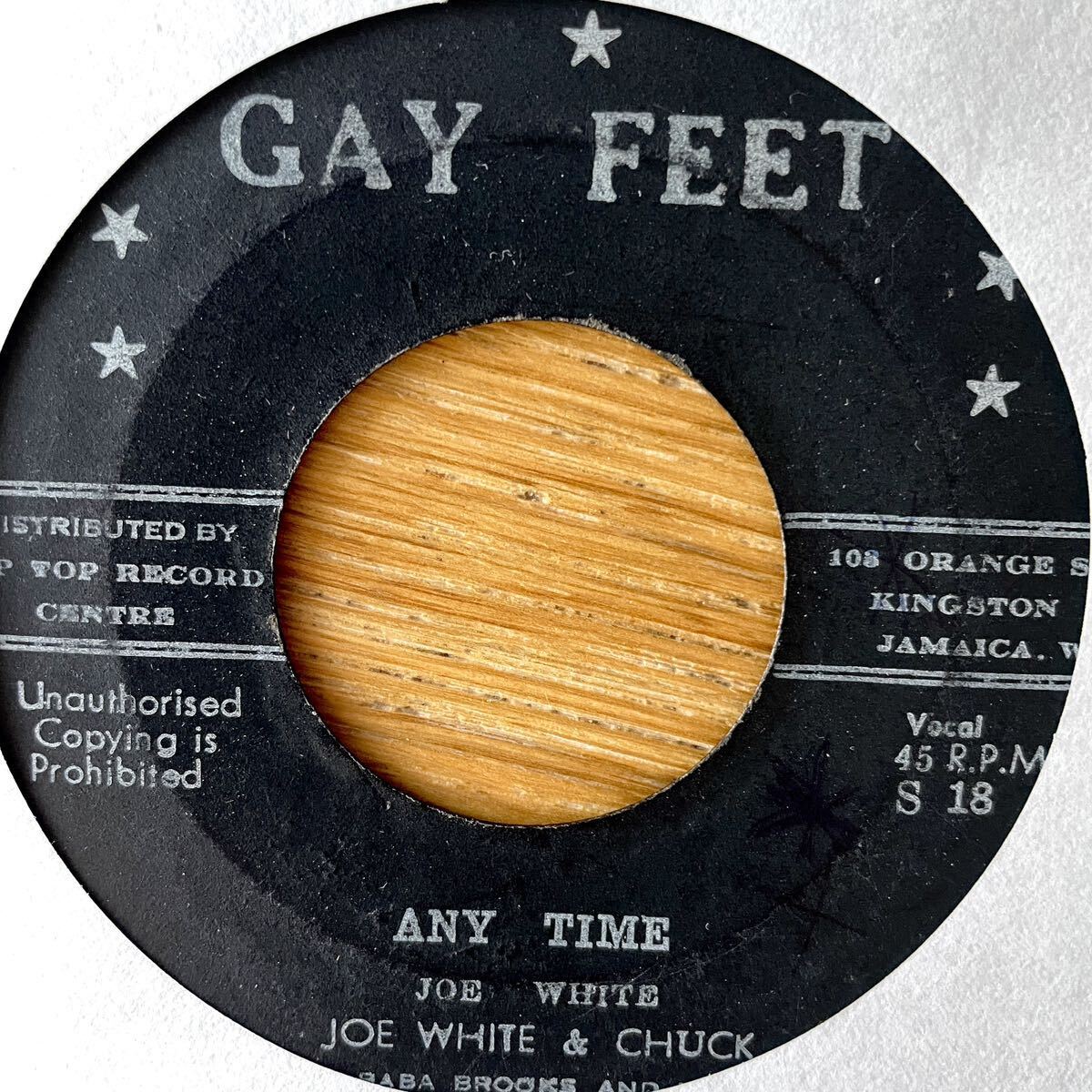 7'' Joe White Any Time Baba Brooks Band Mosquito Jump Up Gay Feet treasure isle studio one 1 ska rocksteady reggae skatalites_画像1