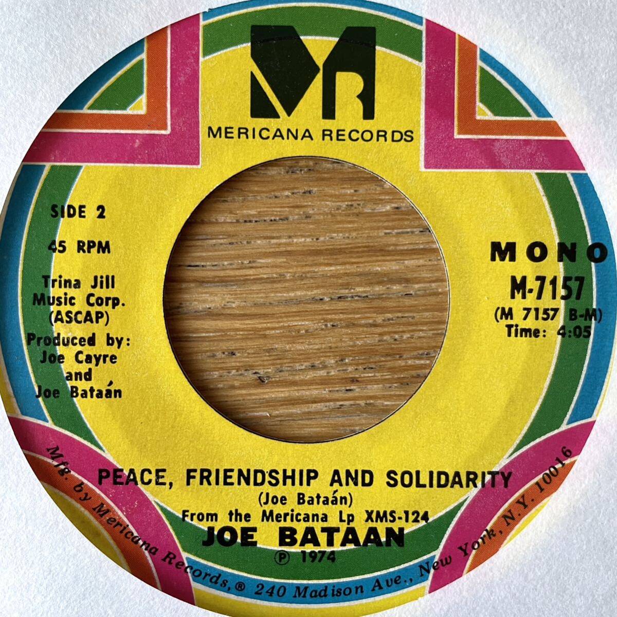 7'' Joe Bataan Latin Strut/Peace, Friendship And Solidarity latin funk soul boogaloo chicano sweet soul northern ラテン ソウル_画像2