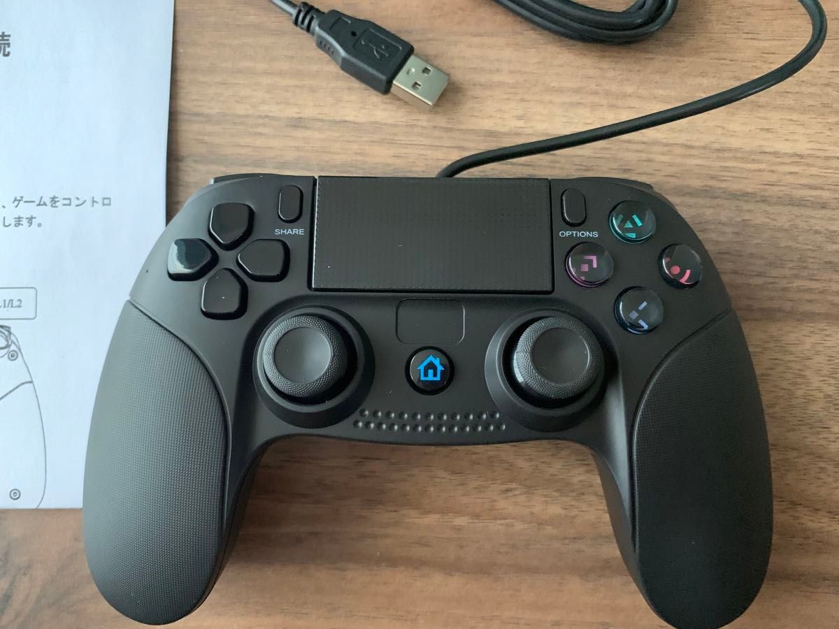 有線ゲームコントローラ PS4 対応 カラー/Black USB接続
