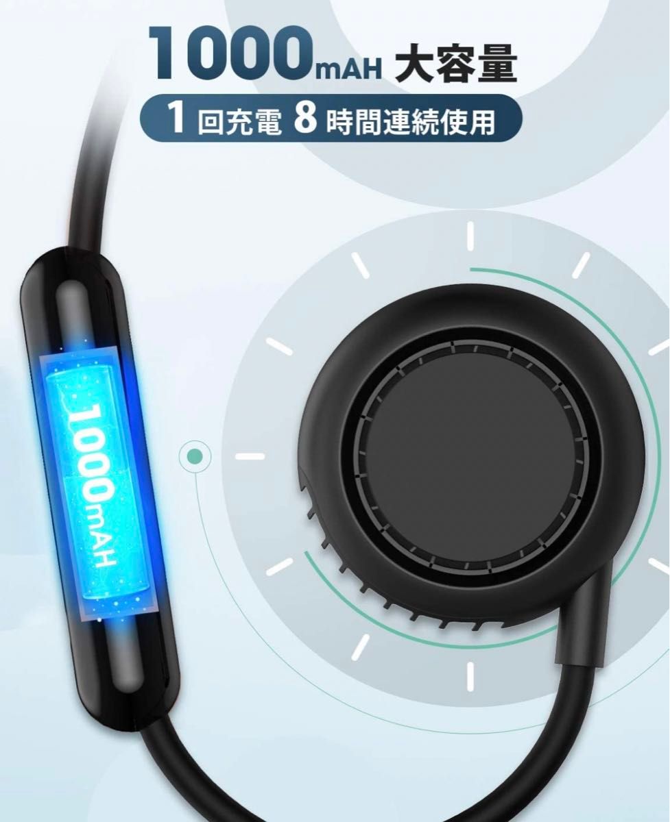 2個セット　SOFYE 首掛け扇風機 携帯扇風機羽なし 髪を吸い込まない ポータブル扇風機 ハンズフリー扇風機 ネックファン