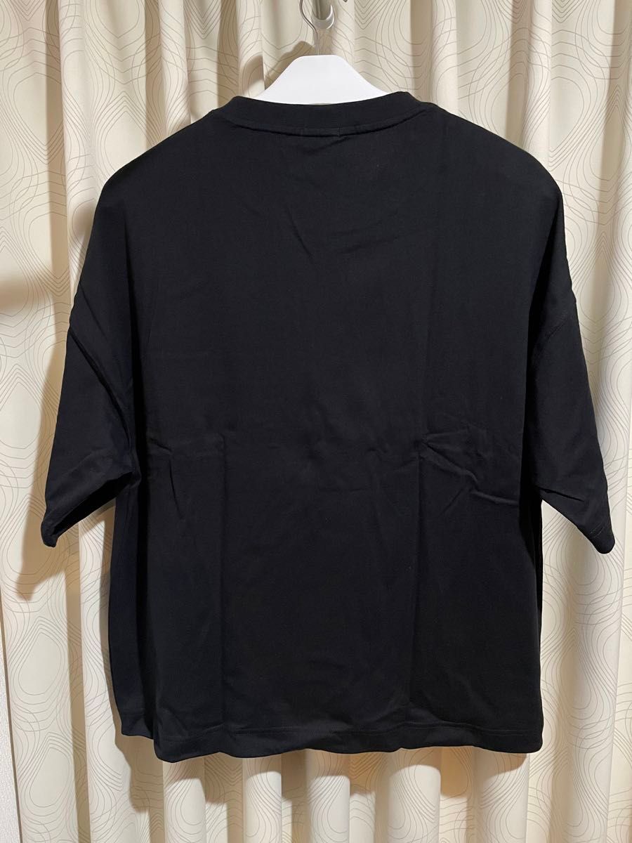 GU ジーユー ワイドフィットT Tシャツ 半袖Tシャツ T-SHIRT 半袖 ブラック M ②