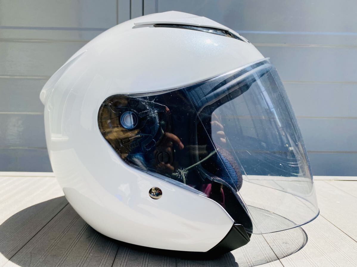 【美品】YAMAHA ヤマハ純正 Y’S GEAR ワイズギア ジェットヘルメット YJ-20 ZENITH ゼニス パールホワイト Sサイズ 55-56㎝ 2021年製の画像3