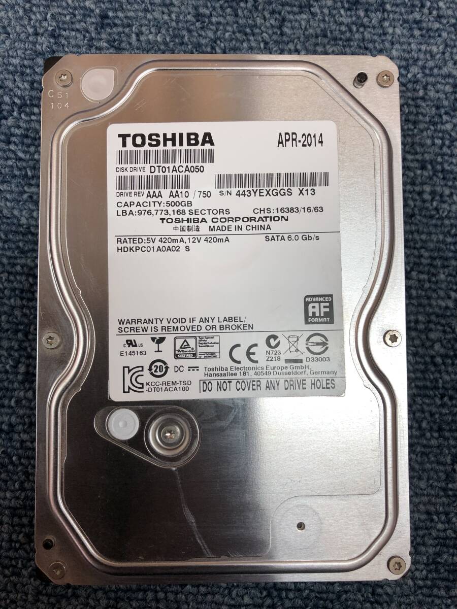 ■ TOSHIBA　HDD　500GB ■ USED品⑲_画像1