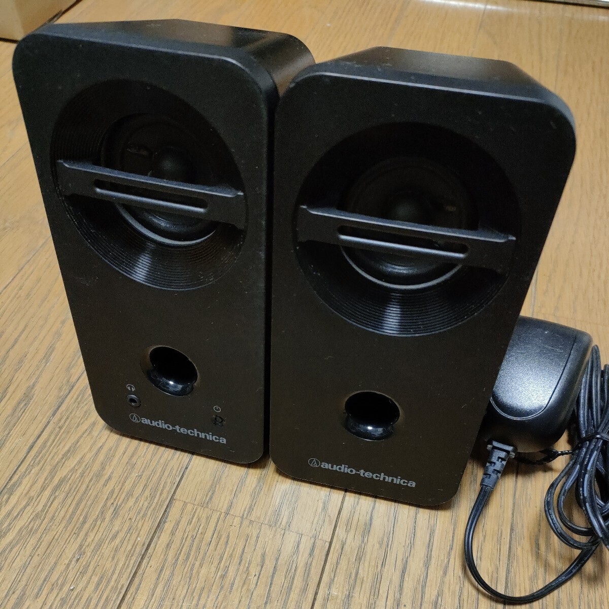 audio-technica アクティブスピーカー AT-SP93 オーディオテクニカ /ステレオミニプラグ PCや液晶テレビの手元スピーカー用にも_画像1