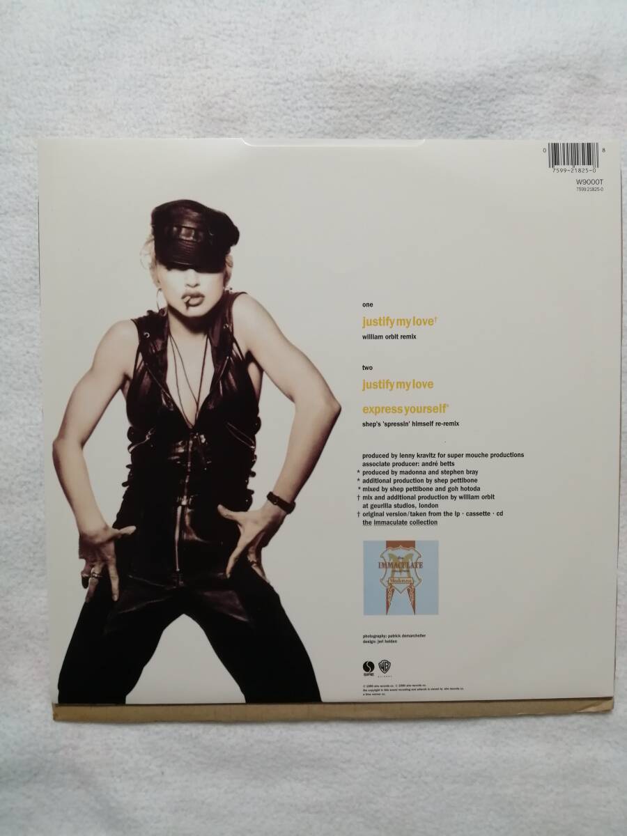 【新品同様】Madonna Justify My Love 12” UKオリジナル マドンナ ジャスティファイ・マイ・ラヴの画像2