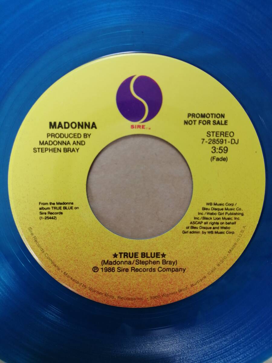 【非売品プロモ7” 限定ブルー・ヴィニール】Madonna True Blue USAオリジナル マドンナ　トゥルー・ブルー_画像4