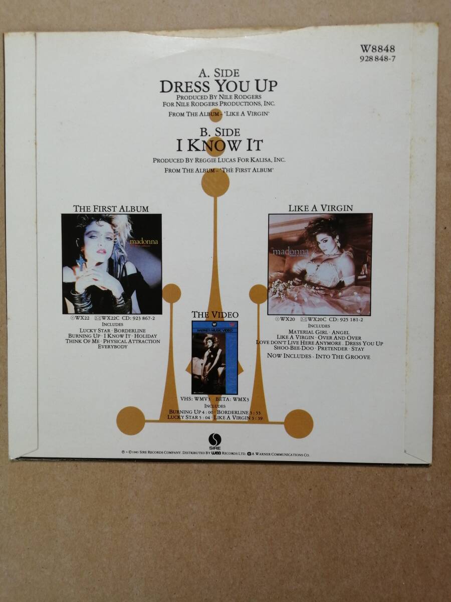 【英オリジナル7”】Madonna Dress You Up マドンナ　ドレス・ユー・アップ_画像2