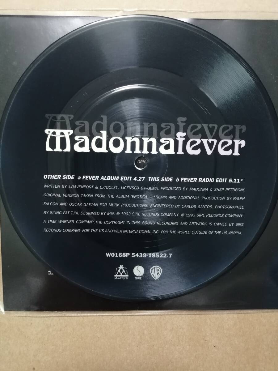 【ピクチャー7" 限定ナンバー入り】Madonna Fever 英オリジナル　マドンナ　フィーヴァー_画像2