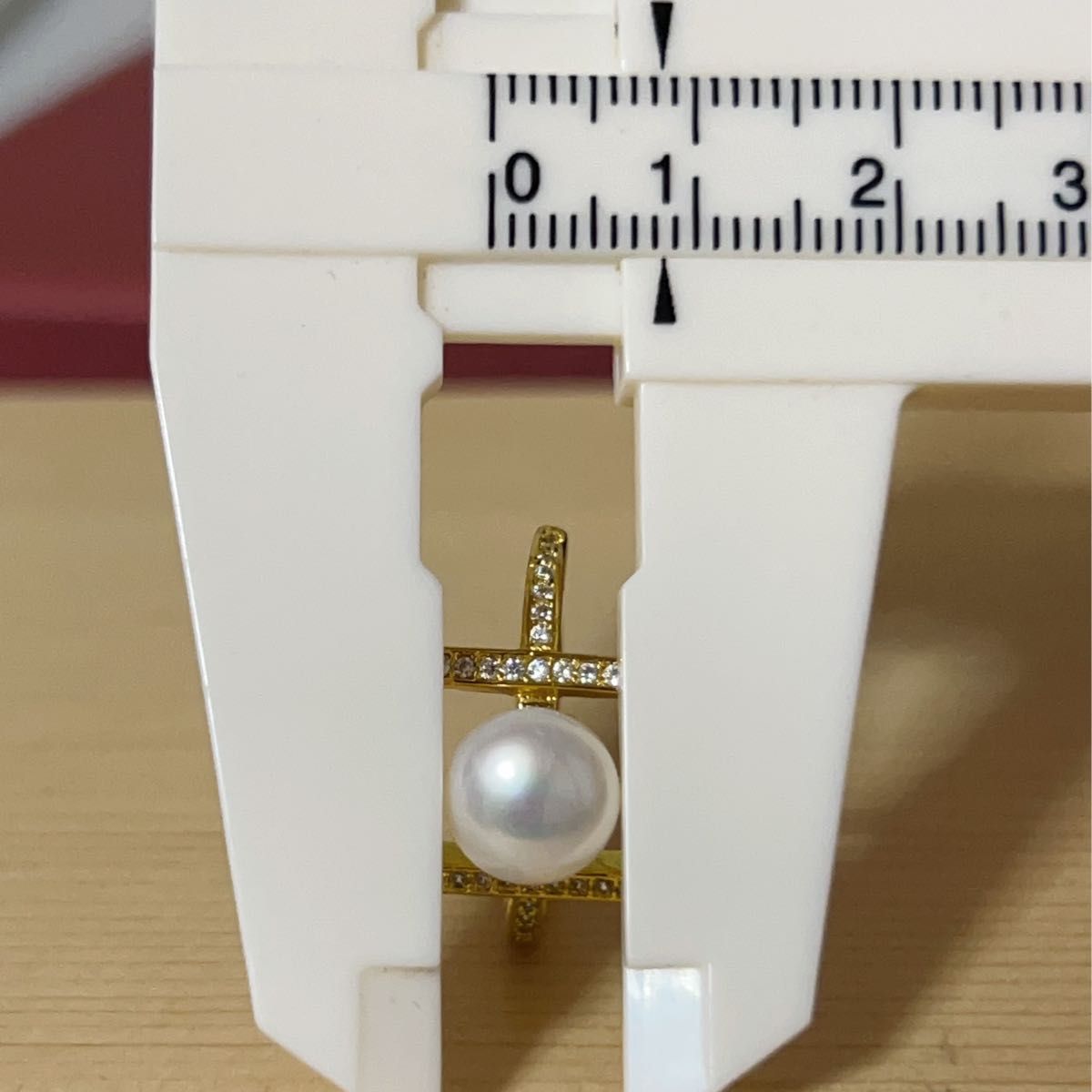 5A本真珠 冠婚葬祭 天然 淡水パール czダイヤモンド ボタン型 真珠 指輪 リング 925シルバー 8.5mm 淡水真珠