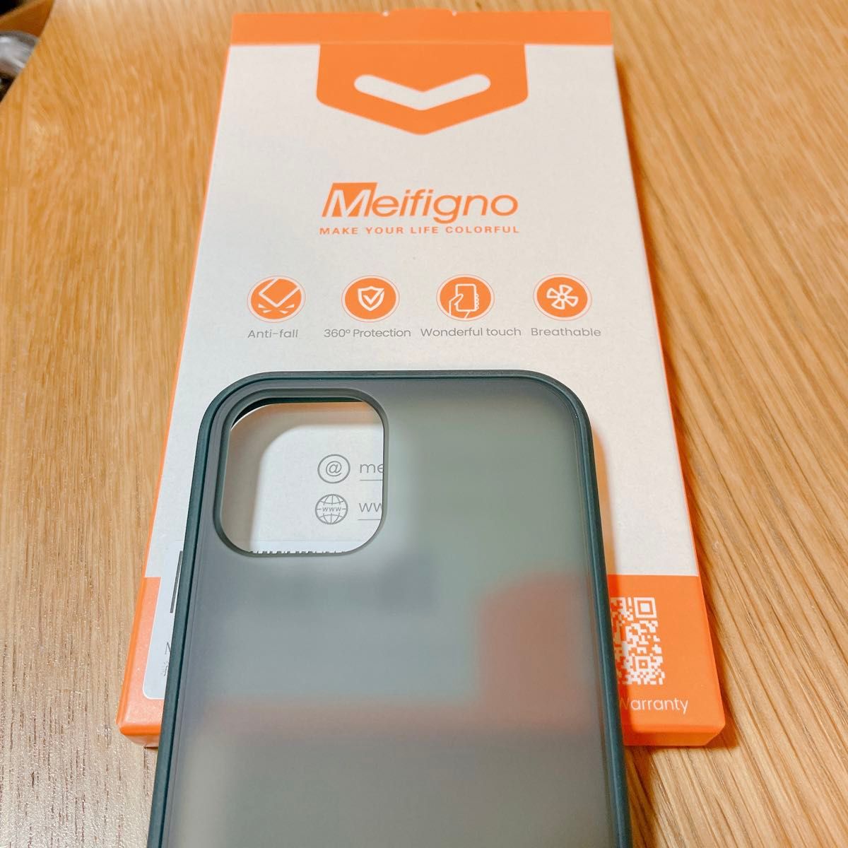 Meifigno iPhone12/12Pro ケース 耐衝撃 薄型 ワイヤレス充電 6.1インチ(グリーン&ブラック)
