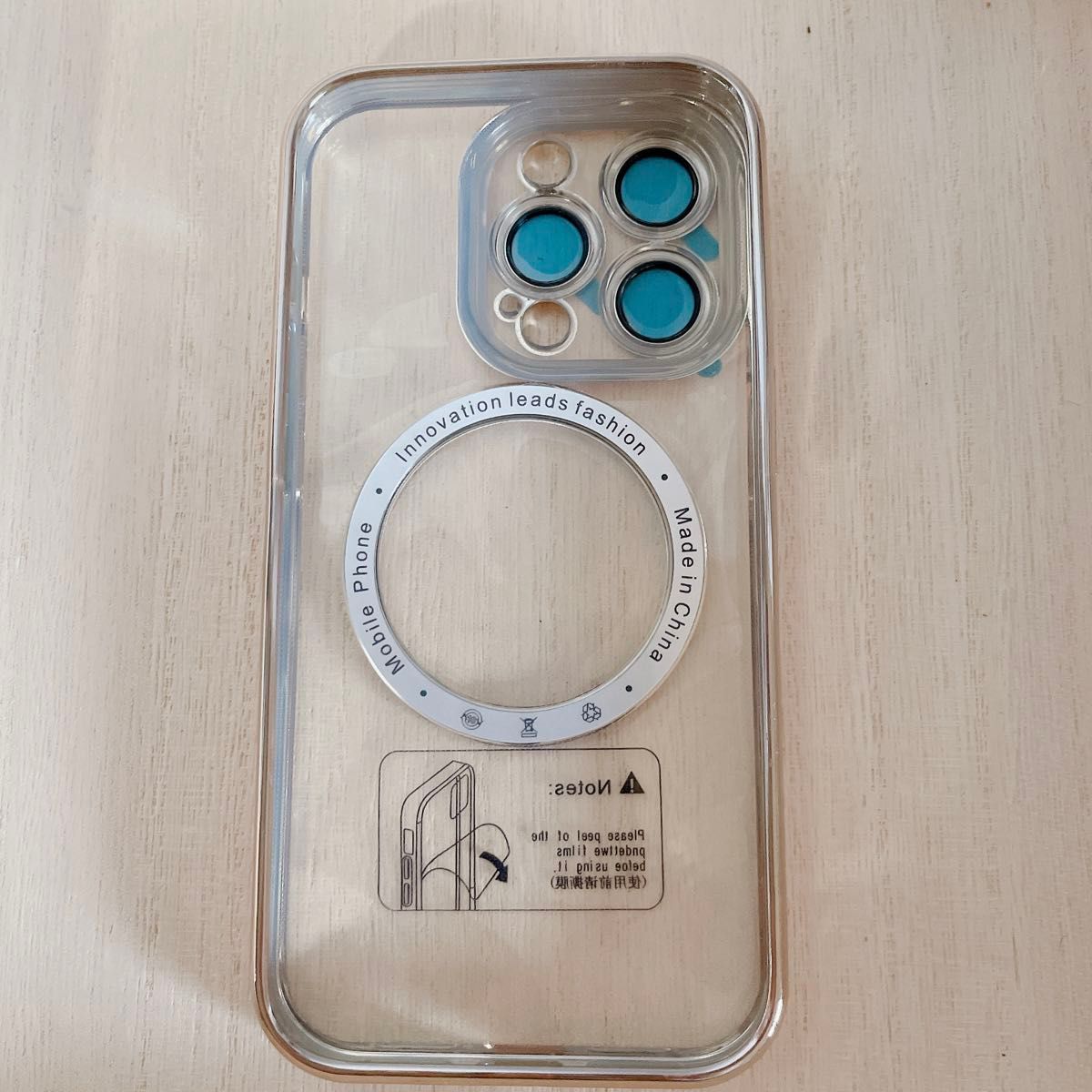 iPhone 14 Pro用ケース MagSafe対応6.1インチ保護フィルム1枚入りゴールド