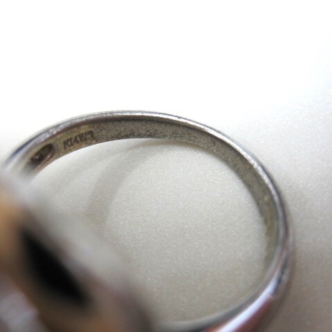 ◎マベパール リング 指輪 真珠 K14WG ダイヤ0.13ct パール直径15㎜ ケース入りの画像9
