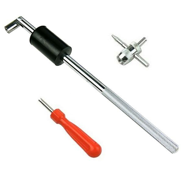  valve(bulb) in sa-ta-& valve(bulb) wrench 3 point set tire valve(bulb) installation tool car bike combined use L011