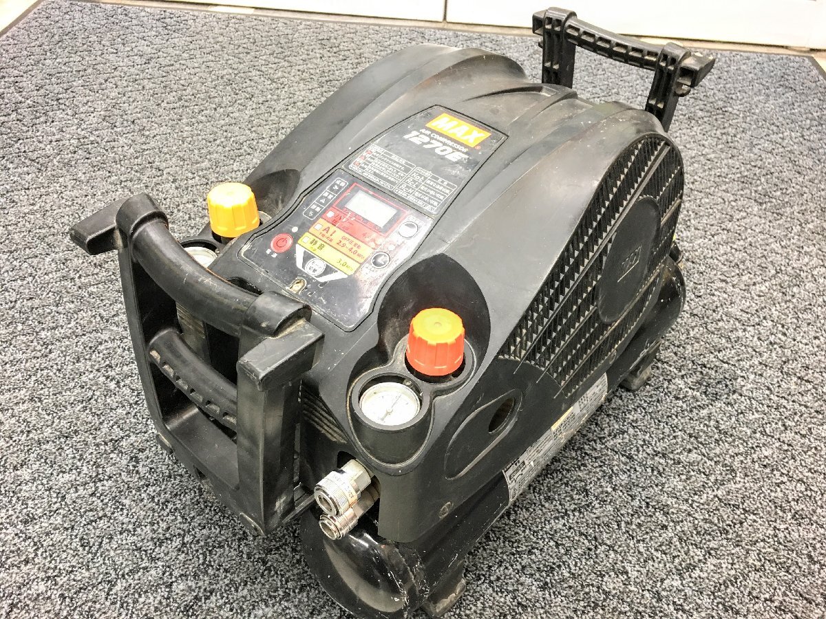 中古品 MAX マックス 常圧 / 高圧 エアコンプレッサ AK-HL1270E_画像1