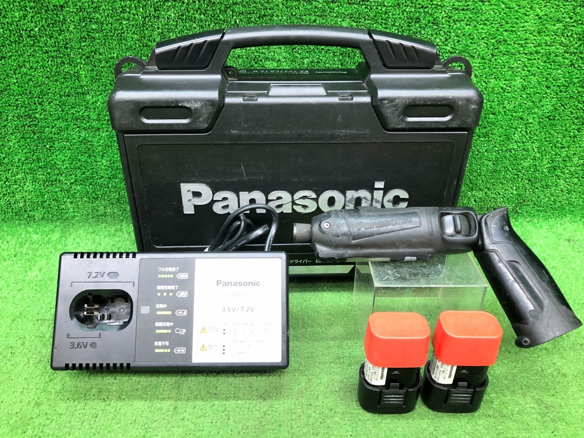 中古品 Panasonic パナソニック 7.2V 1.5Ah スティックインパクトドライバー EZ7521LA1S-B ※バッテリ2個+充電器セット_画像1