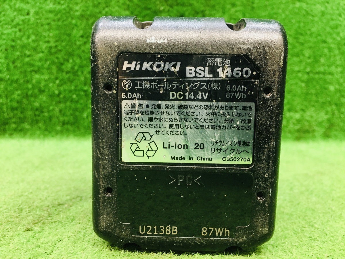 ②中古品 HiKOKI ハイコーキ 14.4V 6.0Ah リチウムイオンバッテリ 蓄電池 BSL1460_画像6