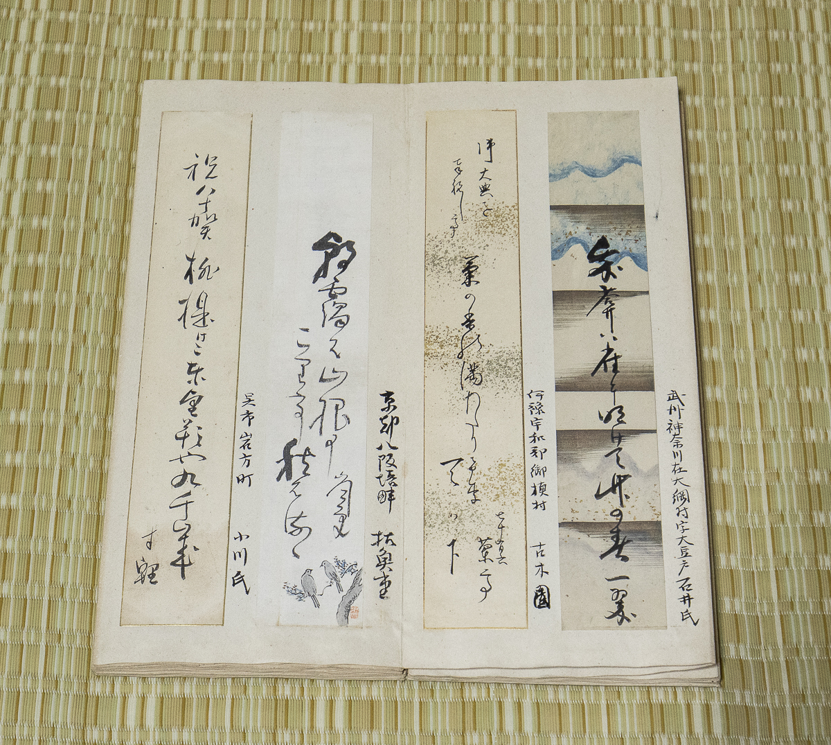 1939 古い短冊帖 2冊 表裏(各)32面・50面 画帖 白帖 古筆手鑑 1939 古い短冊帖 2冊 表裏(各)32面・50面 画帖 白帖 古筆手鑑